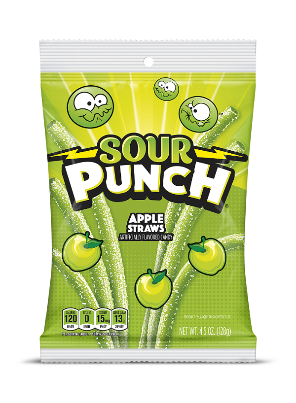 SOUR PUNCH APPLE STRAWS 4.5OZ - Hanging Bags - Candy, Mints & Gums ...