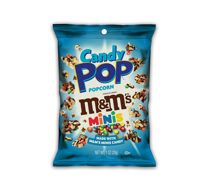 M&m candy popcorn 8ct 1oz