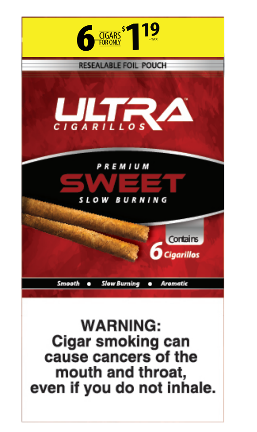 Ultra sweet cigarillos 6/$1.19 15/6pk