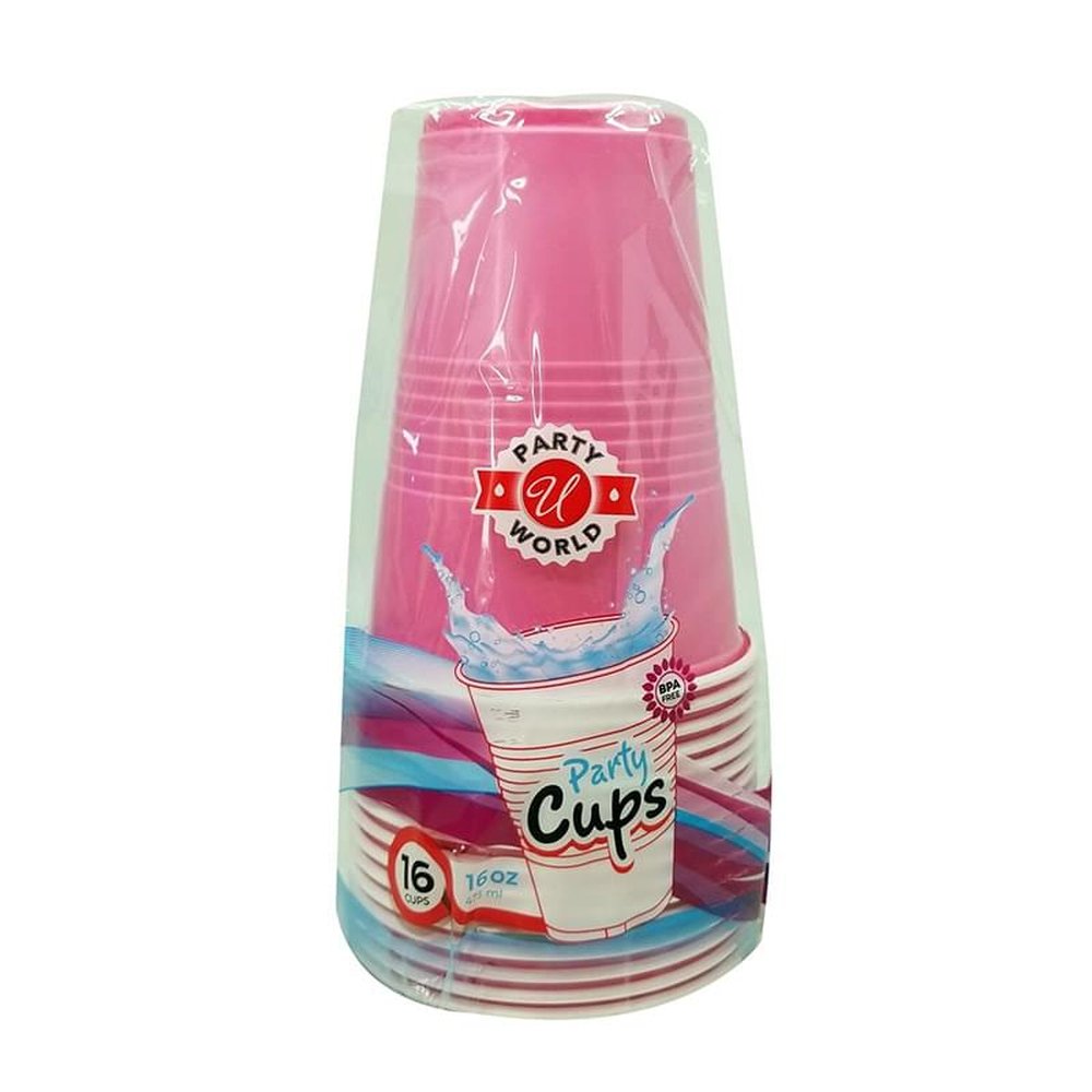 U partyworld pink co-ex cups 16oz 16ct