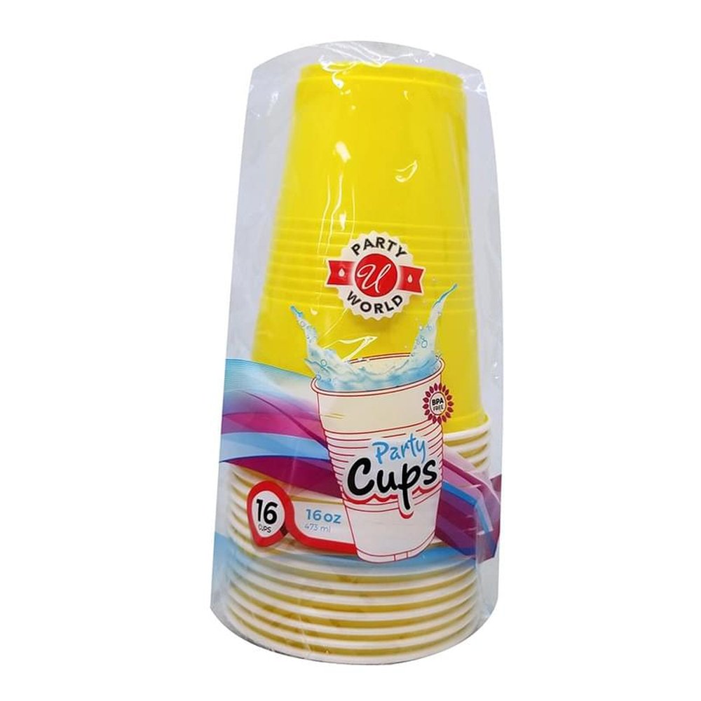 U partyworld yellow co-ex cups 16oz 16ct