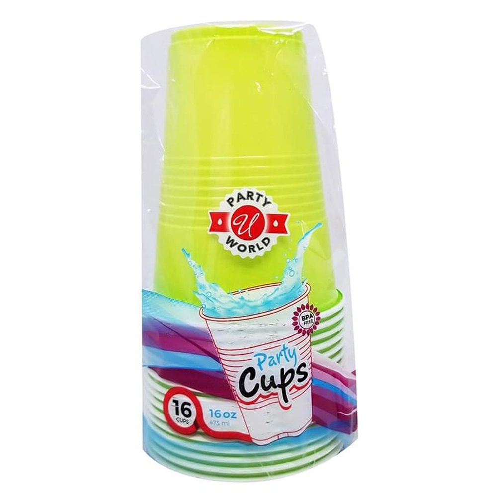 U partyworld green co-ex cups 16oz 16ct