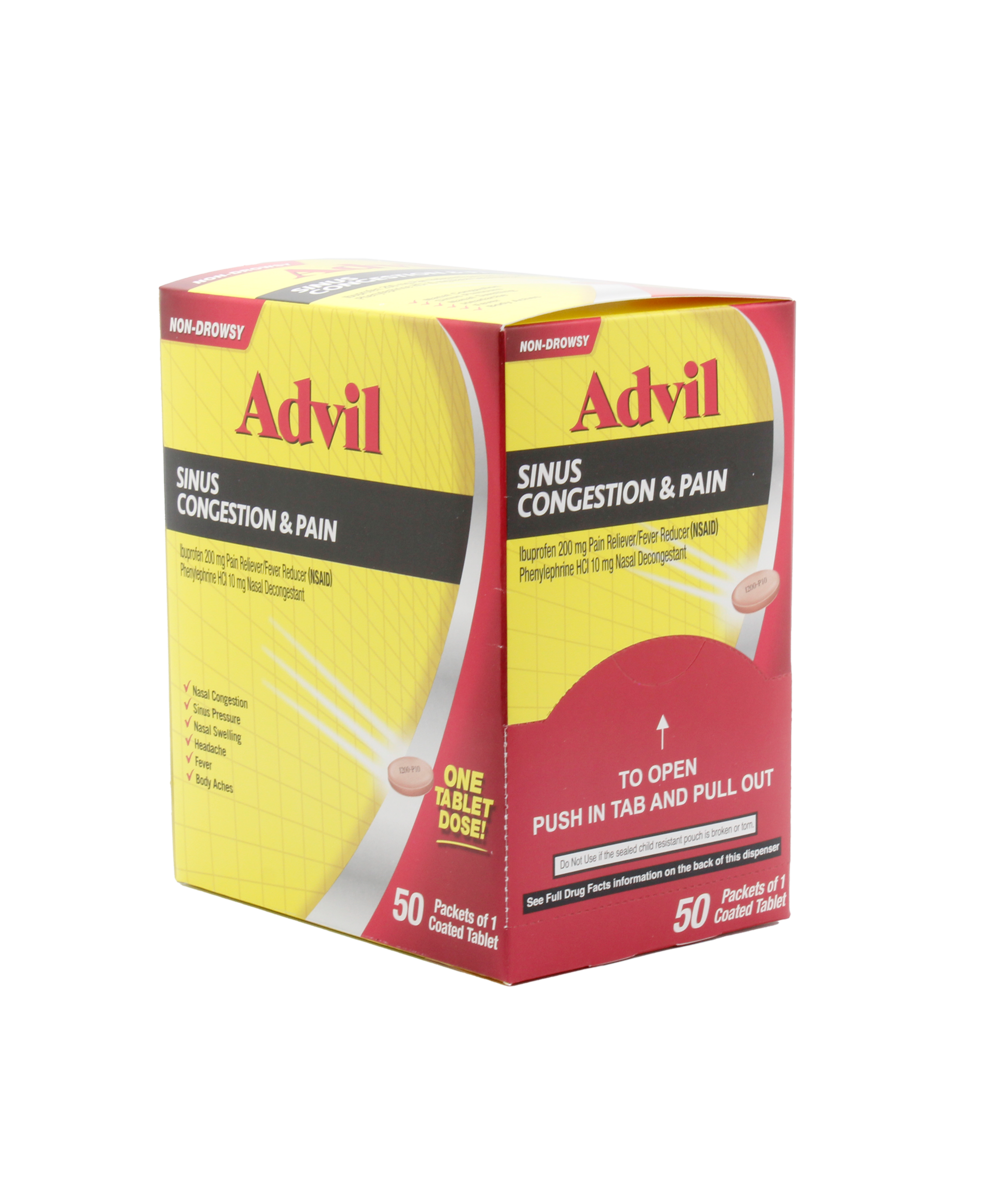 Advil sinus congestion & pain tab 50ct