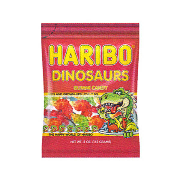 HARIBO DINOSAURS 5oz - Hanging Bags - Candy, Mints & Gums - Texas Wholesale