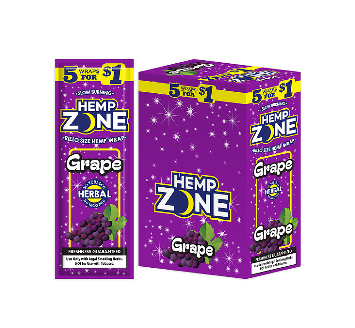 Hemp zone grape wraps 5/$1 15/5pk