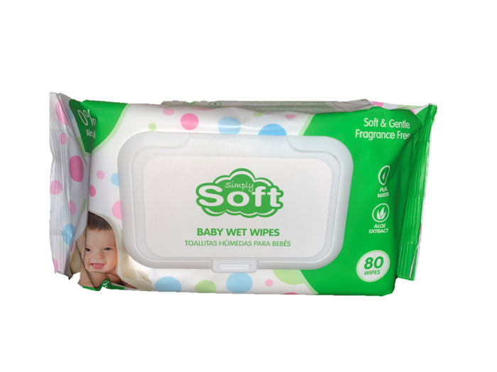 Simply soft green baby wipes 80ct
