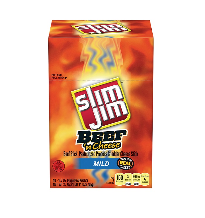 Slim jim beef cheese mild sticks 18ct