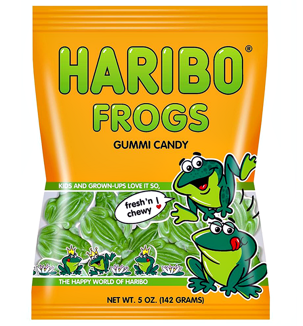 Haribo frogs gummi candy h/b 5oz