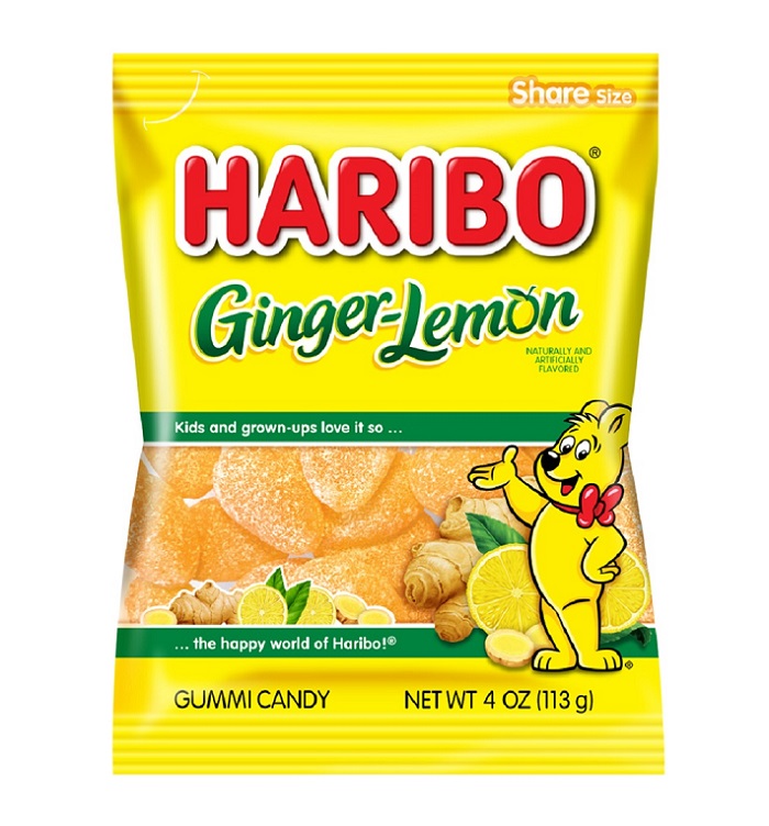 Haribo ginger lemon gummi candy h/b 4oz