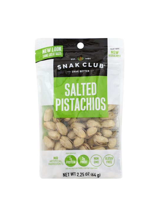 Snak club salted pistachios  2.25oz