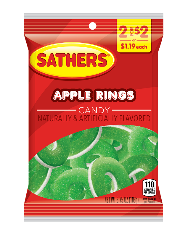 Sathers 2/$2 apple rings 12ct 3.75oz