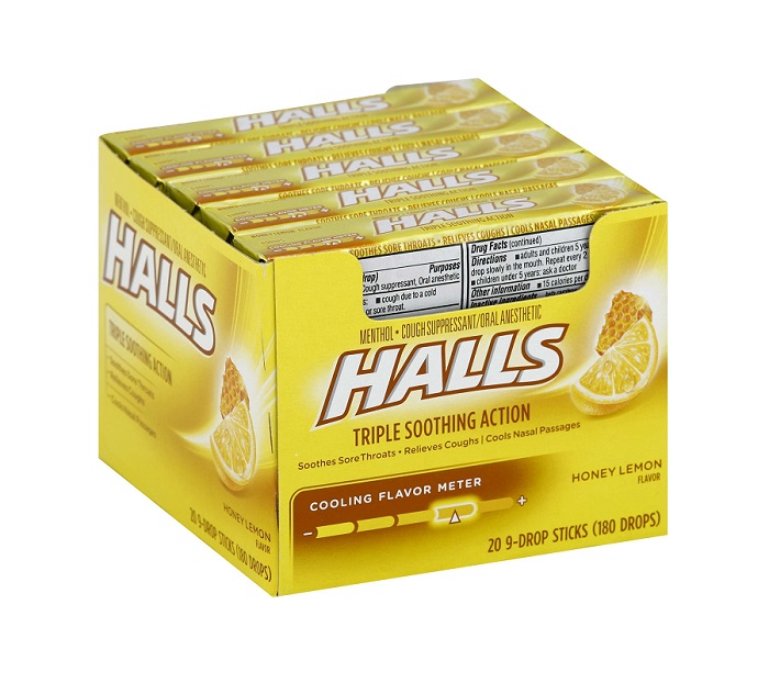 Halls honey lemon 20ct
