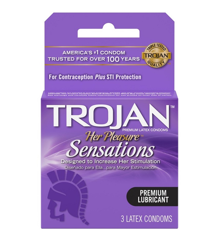 Trojan her pleasure sensations lubricated 6ct
