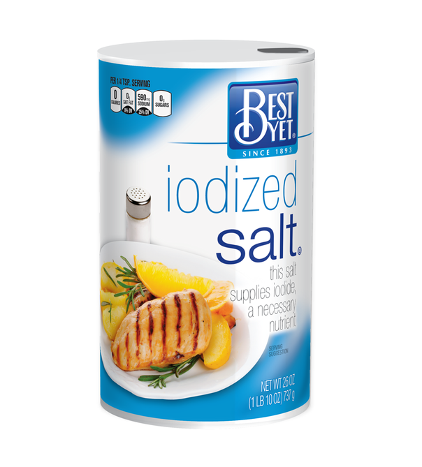 Best yet iodized salt 26oz