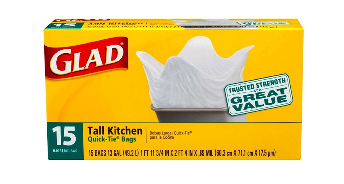 Glad tall kitchen bag 13gal 15ct