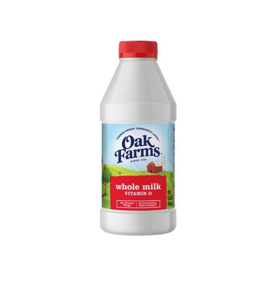 Oak farms whole milk 1 pint