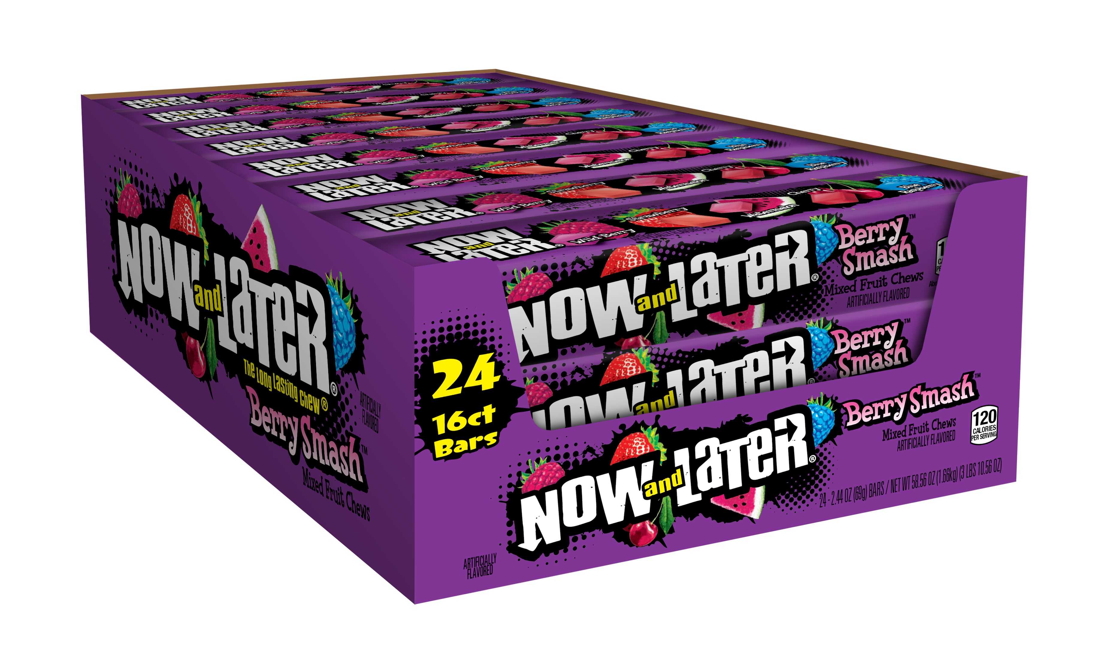 NOW & LATER BERRY SMASH FRT CHEWS 24CT - Non-Chocolate - Candy, Mints ...