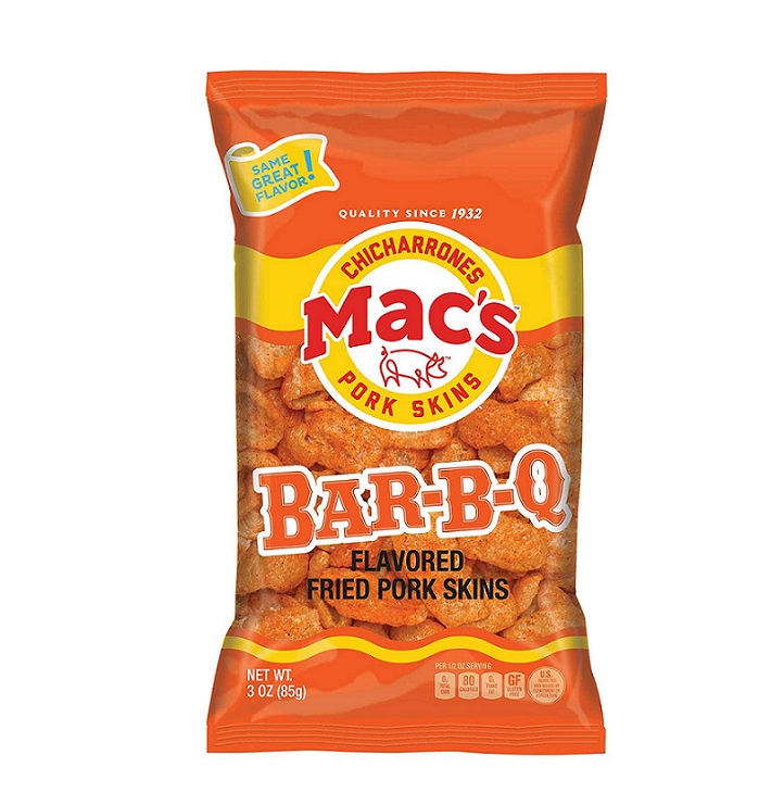 Mac`s bar-b-q pork skin 3oz