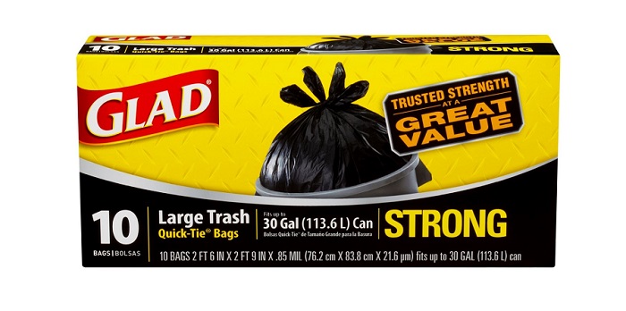 Glad trash bag 30g 10ct
