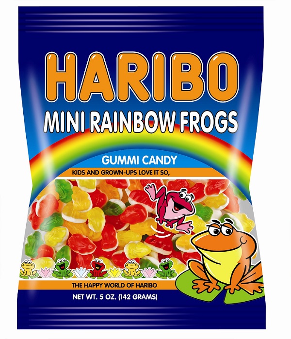 Haribo rainbow frogs mini gummi candy h/b 5oz