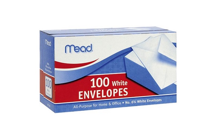Mead white envelopes 100ct