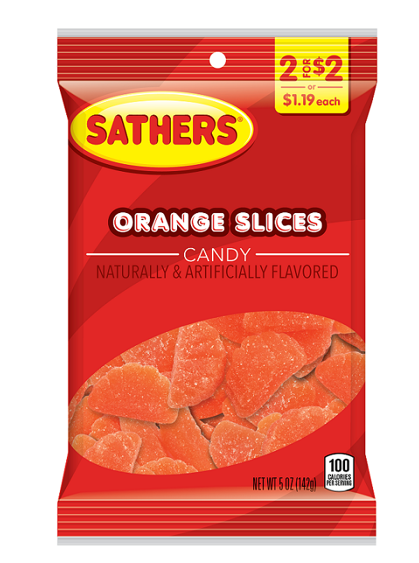 SATHERS 2/$2 ORANGE SLICES 12CT 5OZ - Hanging Bags - Candy, Mints ...