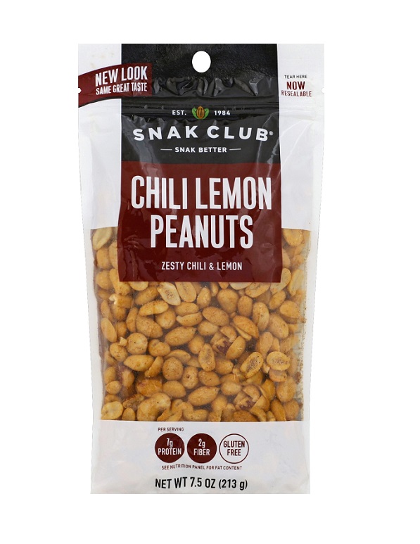 Snak club chili lemon peanuts 7.5oz