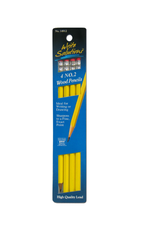 Write solution #2 wood pencils 4ct