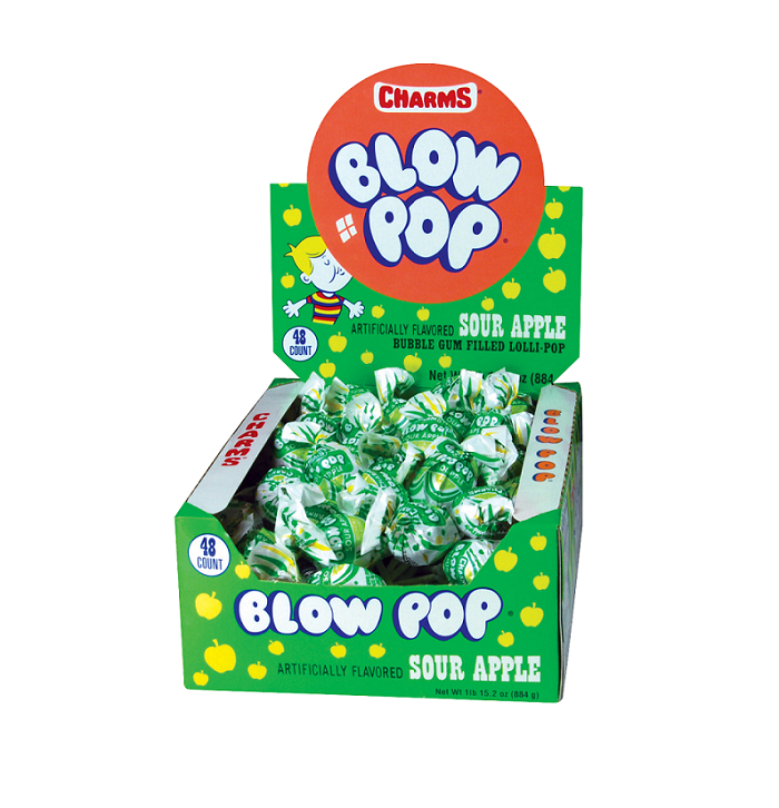 Blow pop sour apple 48ct