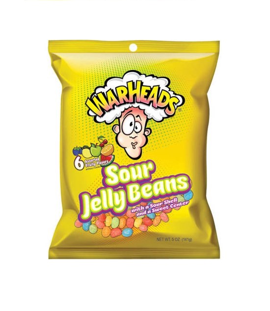 Warhead sour jelly beans h/b 5oz