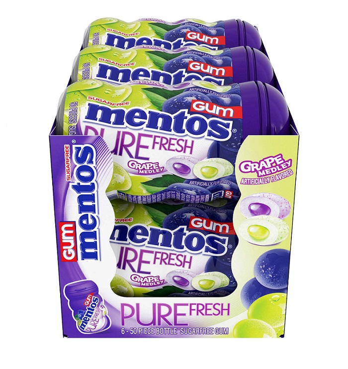 Mentos grape medley pure fresh big btl 6ct