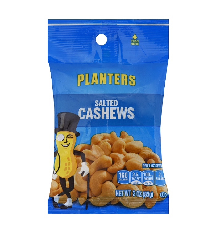 Planters salted cashew h/b 3oz