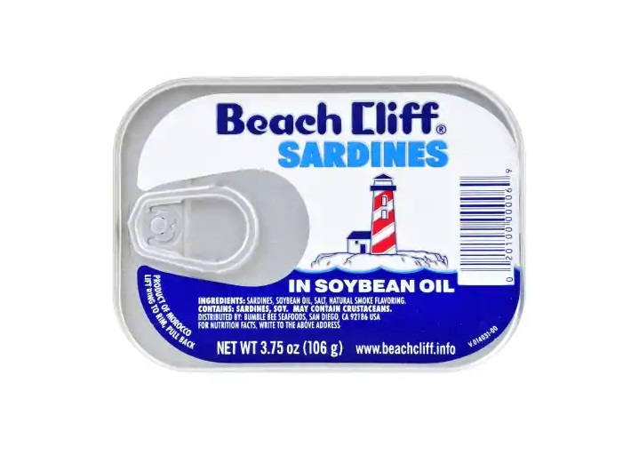Beach cliff sardines soybean oil 3.75oz