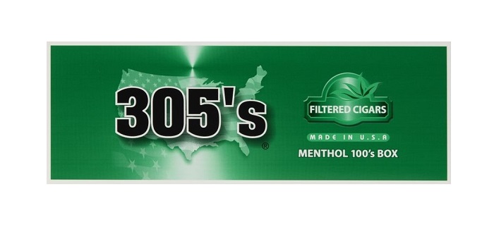305 cigar menth 100`s box 10/20pk