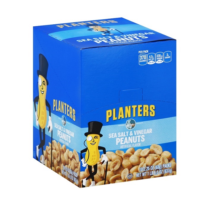 Planter sea salt & vinegar peanuts 10ct 2.25oz