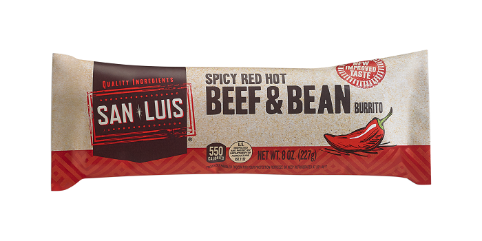 San luis red hot beef & bean burrito 8oz