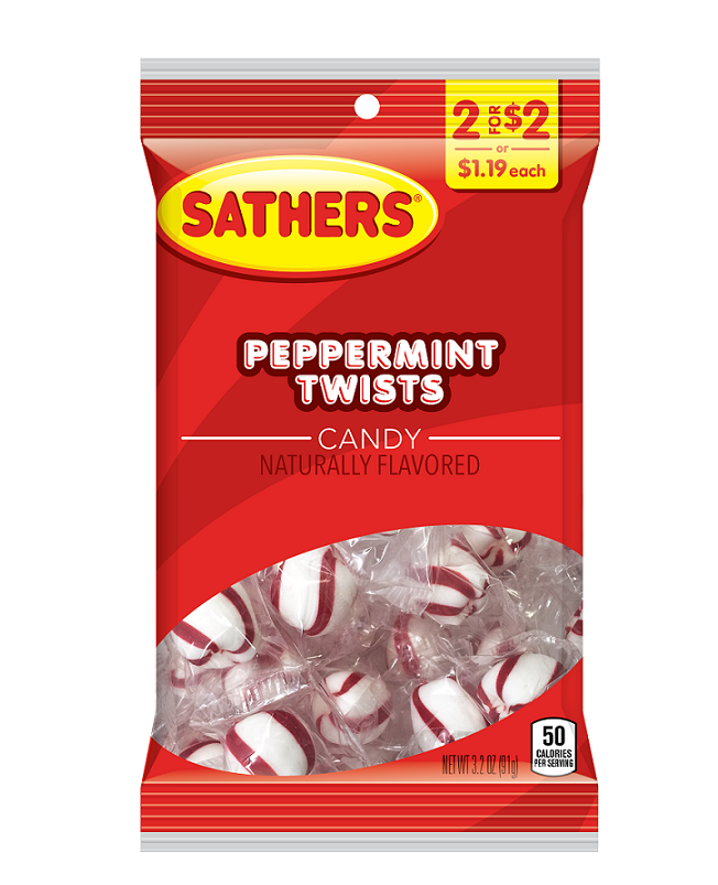 Sathers 2/$2 peppermint twist 12ct 3.2oz