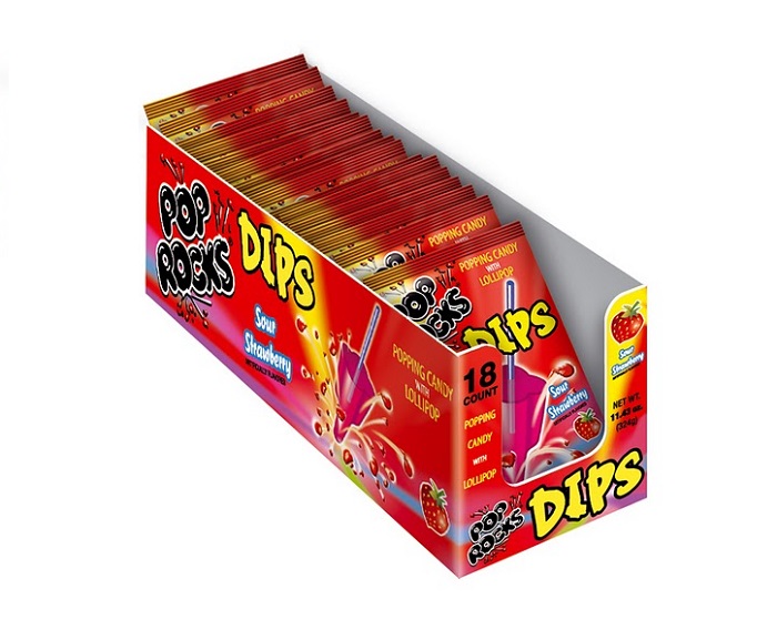 Pop rock dips sour strawberry 18ct