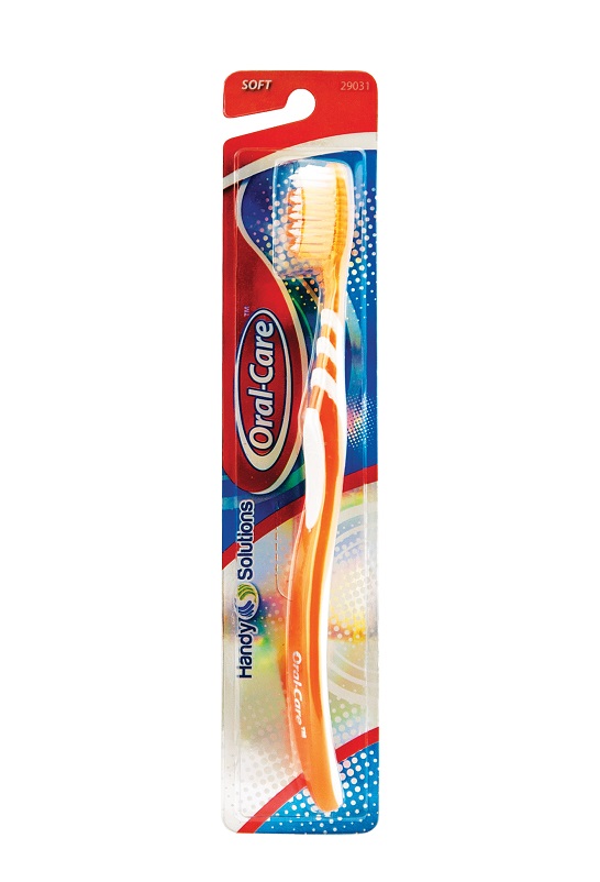 Handy solution soft tooth brush clear 12ct