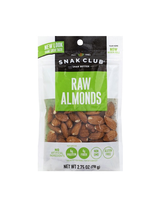 Snak club raw almonds 2.75oz