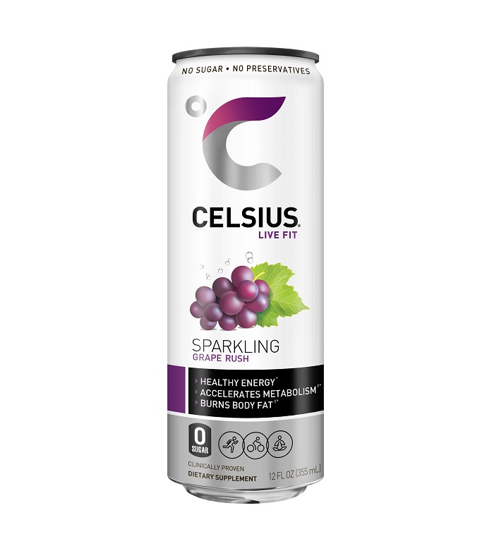 Celsius sparkling grape rush 12ct