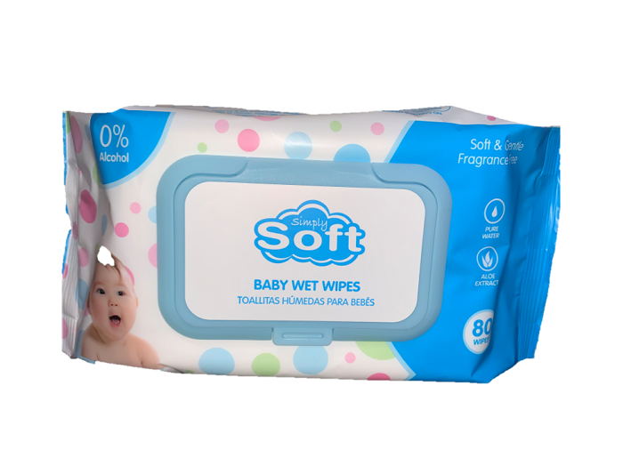 Simply soft blue baby wipes 80ct