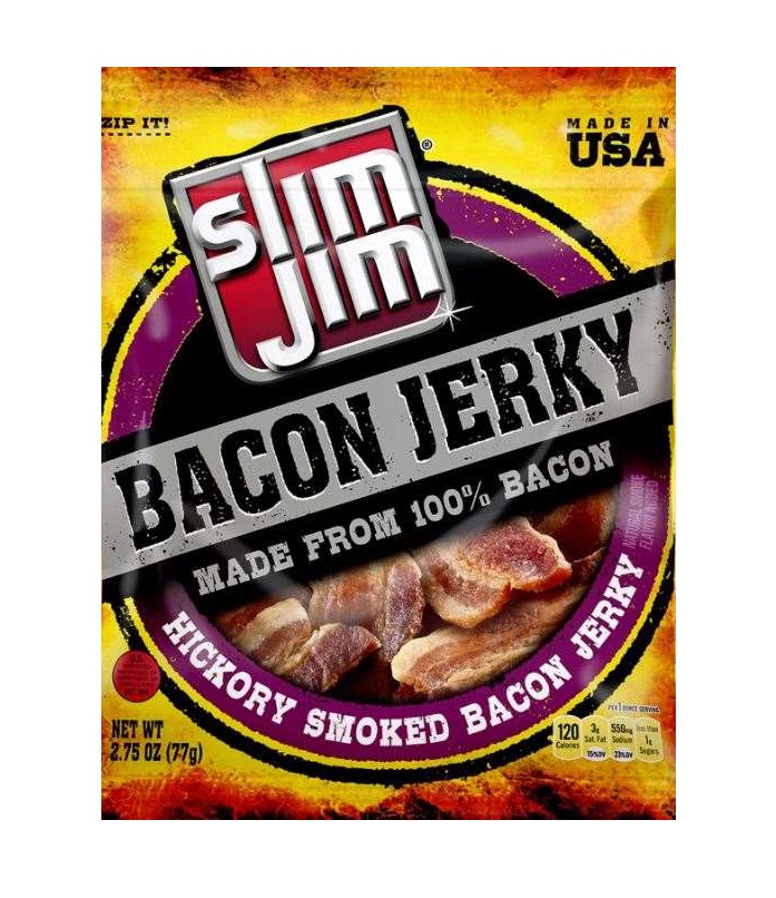Slim jim hickory smoke bacon jerky 2.75oz