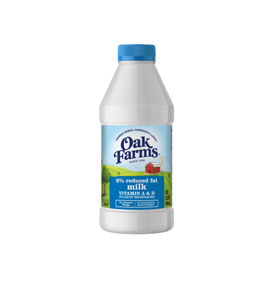 Oak farms 2%reduce fat milk 1 pint