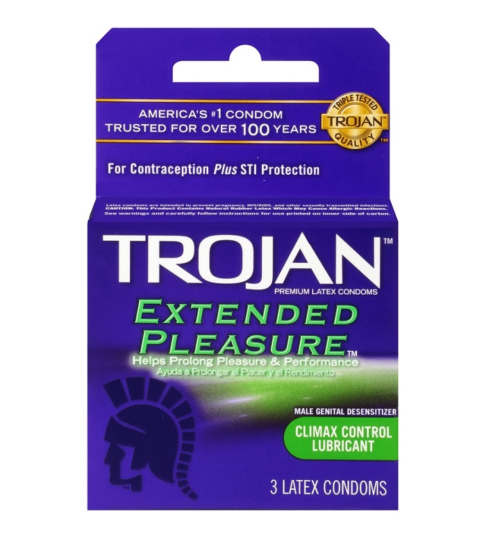 Trojan extended pleasure lubricated 6ct