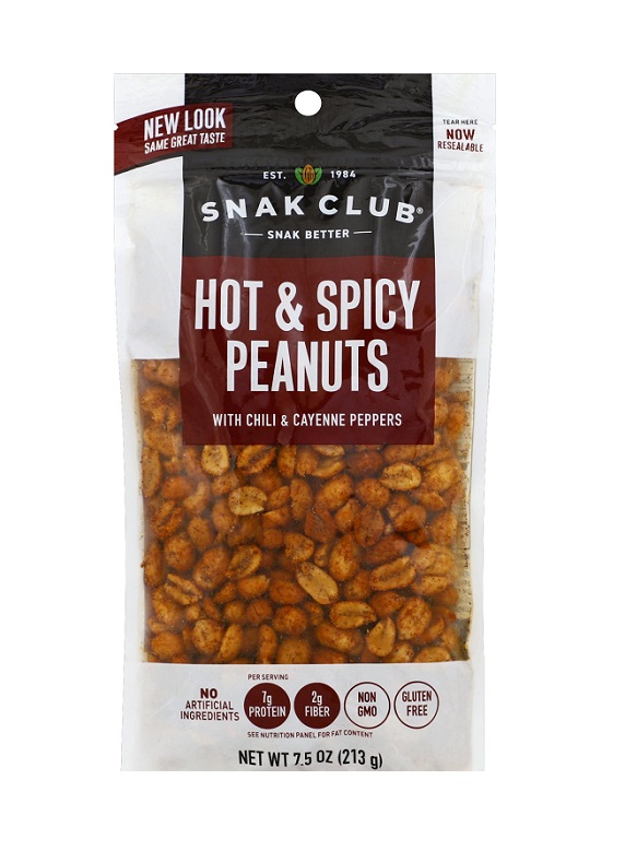 Snak club hot&spcy peanuts 7.5oz