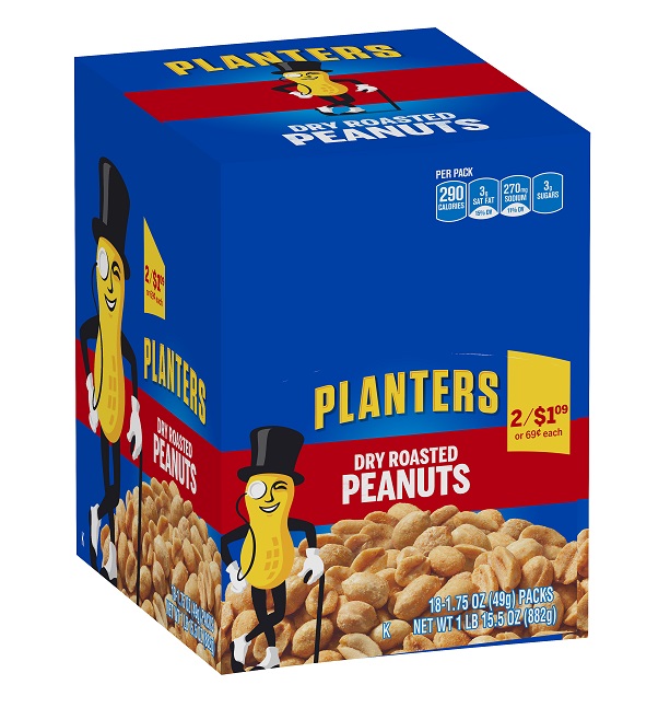 Planter dry roasted peanut 2/$1.09 18ct
