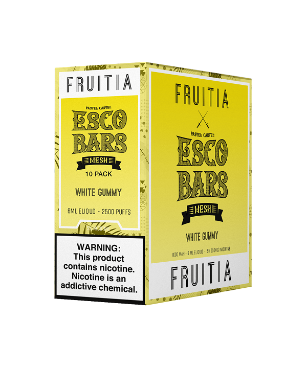 Esco bars white gummy fruitia 2500 disposable 10ct