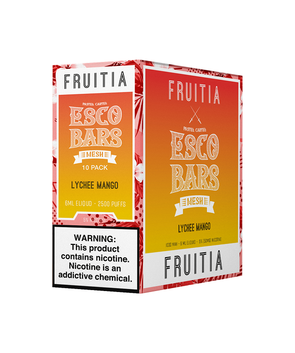 Esco bars lychee mang fruitia 2500 disposable 10ct