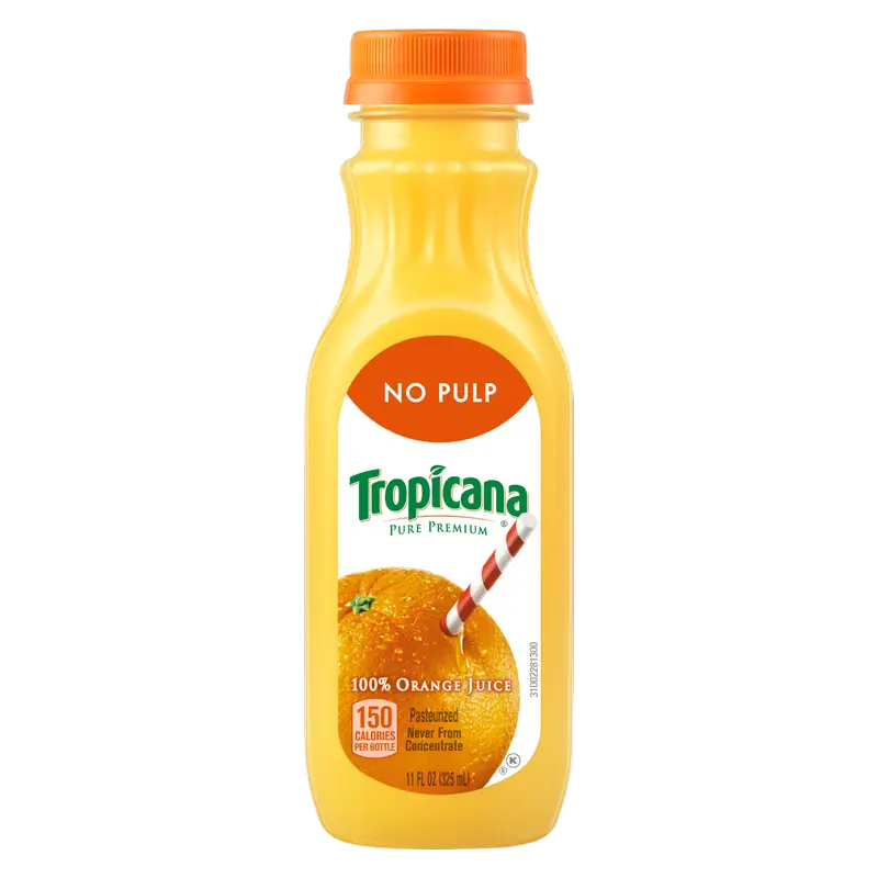 Tropicana orange juice no pulp 12ct 11oz